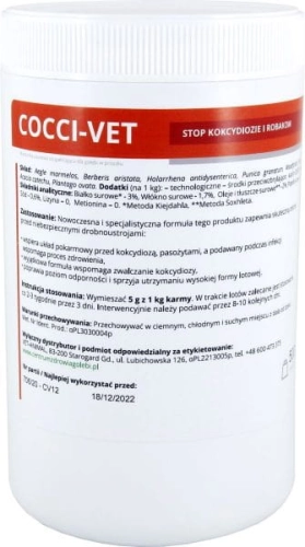 COCCI-VET 500g  STOP KOKCYDIOZIE I ROBAKOM 