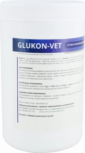 GLUKON-VET 500g - SZYBKA REGENERACJA PRZED I PO WYSIŁKU