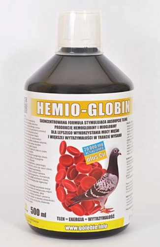 HEMIO-GLOBIN aktywne żelazo dla gołębi 500ml